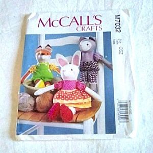 McCall's Crafts M7032 Bunny Cat Fox dolls